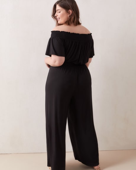 Wide-Leg Off-Shoulder Jumpsuit With Tassel Detail - In Every Story