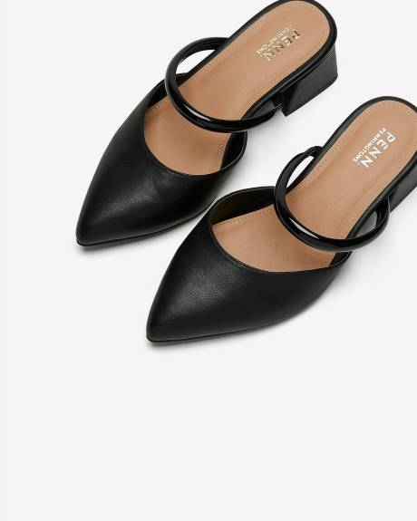 Chaussures Kelly à embout pointu avec talon bloc évasé moyen, pied très large
