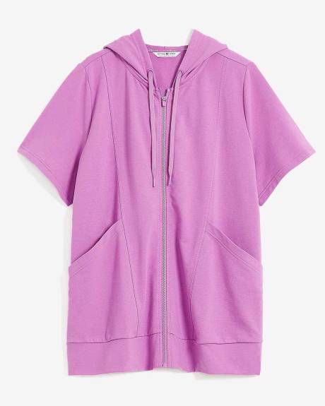 Veste à manches courtes à fermeture éclair en tricot français - Active Zone