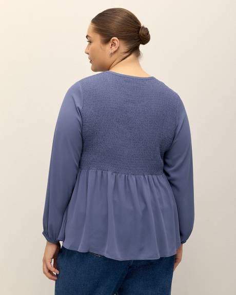 Responsible, Long-Sleeve Blouse with Smocking - Addition Elle