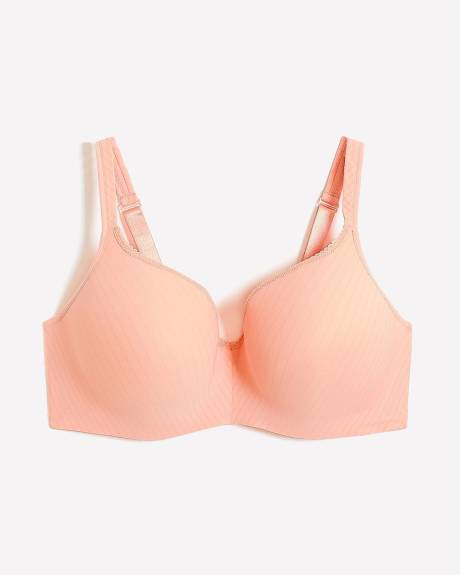 Pink Striped Contour Underwire T-Shirt Bra with Lace Trim - Déesse Collection