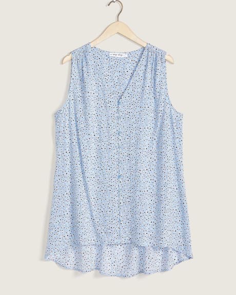 Printed Sleeveless Pop-Over Blouse - In Every Story