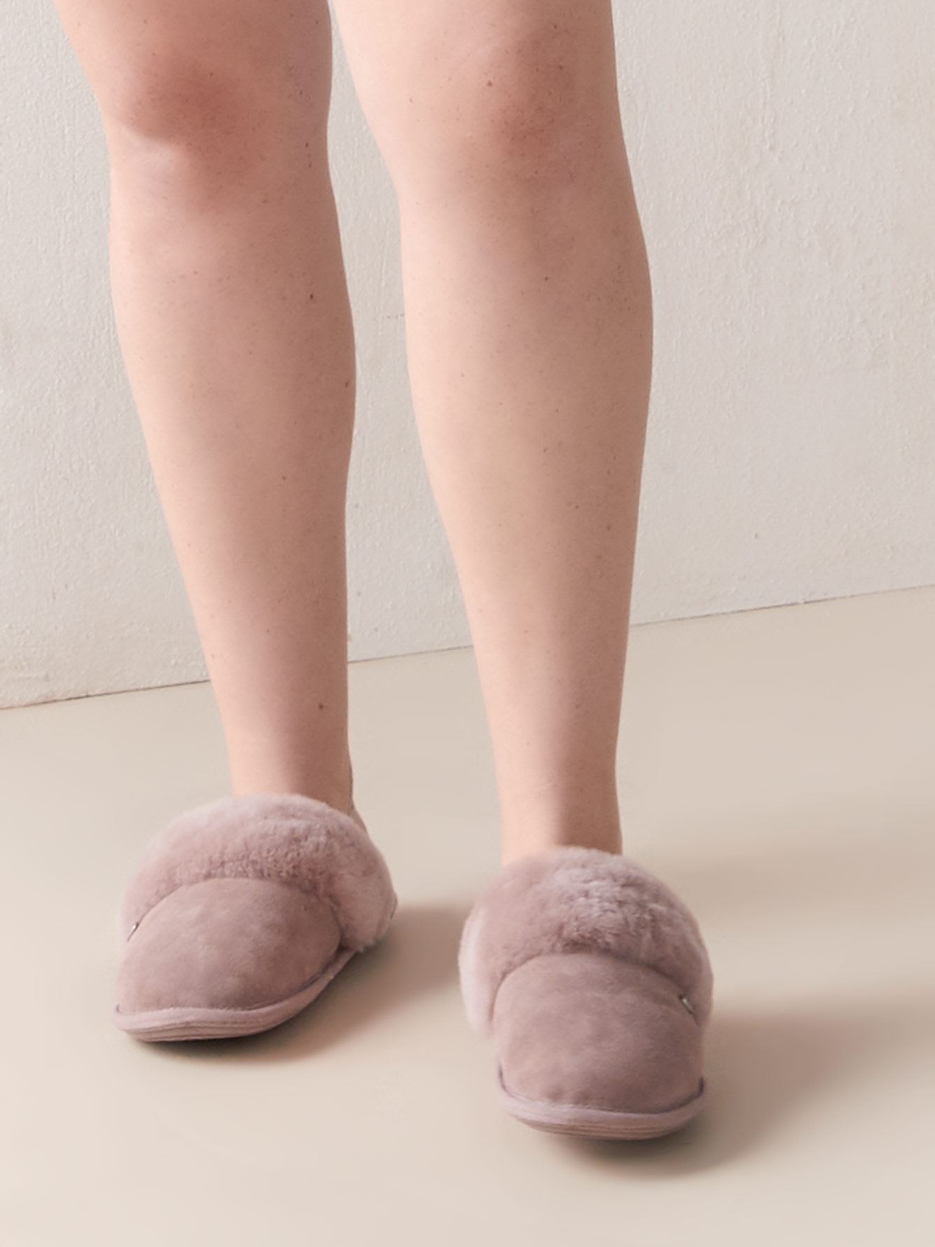 just sheepskin suede slip on slippers