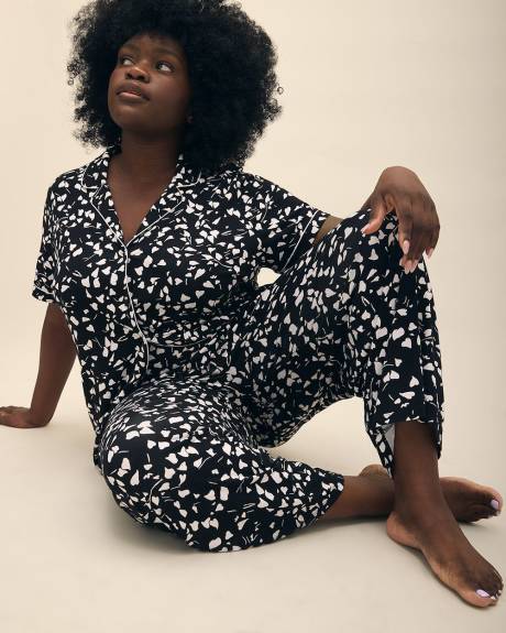 Pantalon de pyjama à motif de coeurs, tissu responsable - Collection Déesse