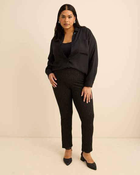 Textured Grid Pattern Crop Legging