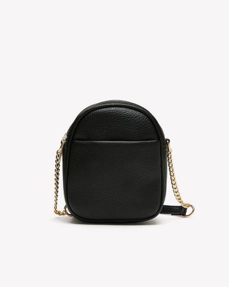 Mini Black Pebbled Crossbody Bag