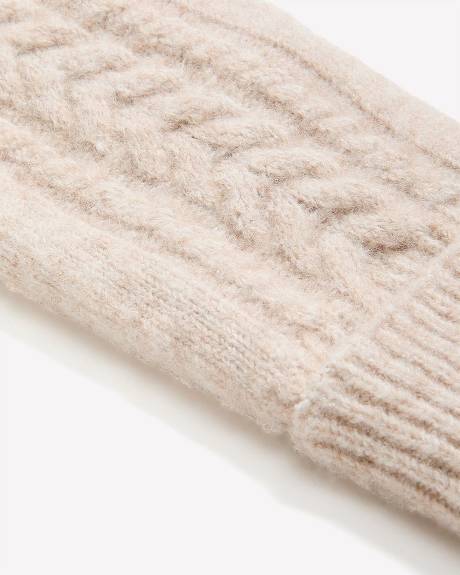 Mitaines en mailles torsadées doublées en molleton