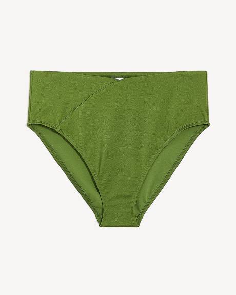 Culotte de maillot vert à taille haute en V