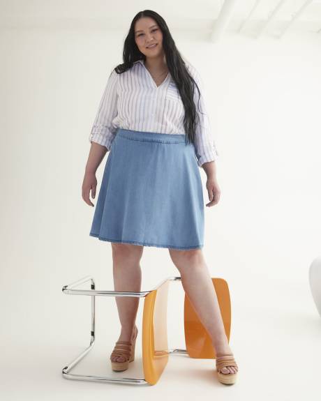 Responsible, Tencel Skater Skort, Medium Wash - d/C JEANS