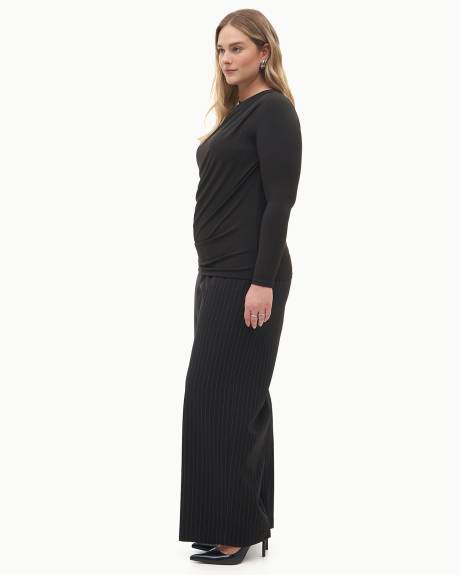 Drape-Neck Knit Top - Addition Elle