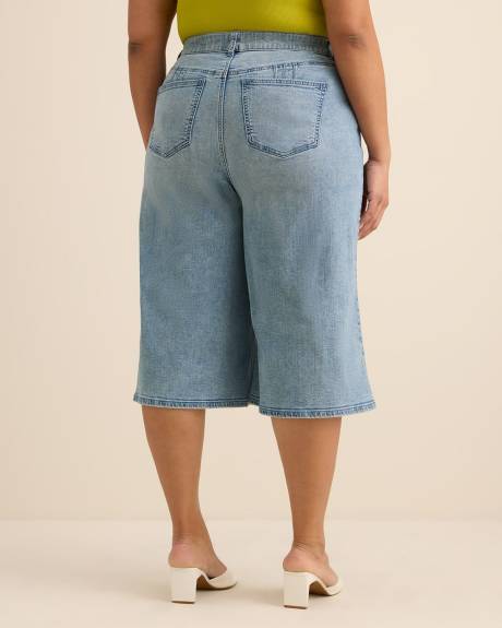 Jean culotte taille moyenne &agrave; jambe &eacute;vas&eacute;e, coupe galb&eacute;e - d/C JEANS