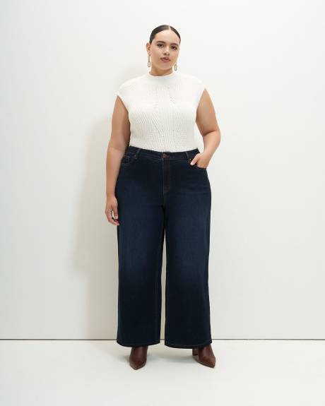 Jean taille haute à jambe très évasée, tissu responsable - Addition Elle