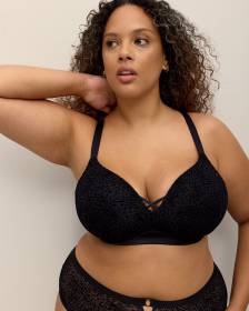 Zebra Wirefree Mesh Plunge Bra - Déesse Collection