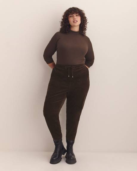 Ribbed Long-Sleeve Mock-Neck Tee - PENN. Essentials