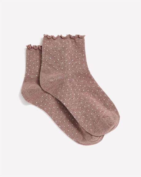 Lettuce Edge Socks with Polka-Dot Print