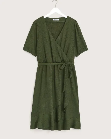 Short-Sleeve Wrap Dress - Addition Elle