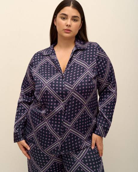 Chemise de nuit en satin à motif - Déesse Collection