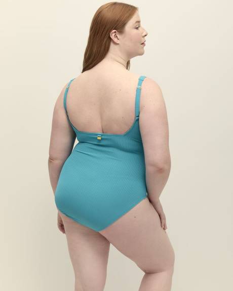 Square Neck One-Piece Swimsuit - Bleu by Rod Beattie