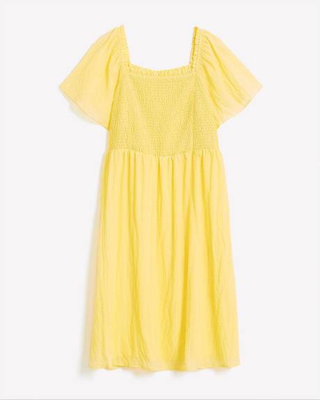 Fit and Flare Square-Neck Dress