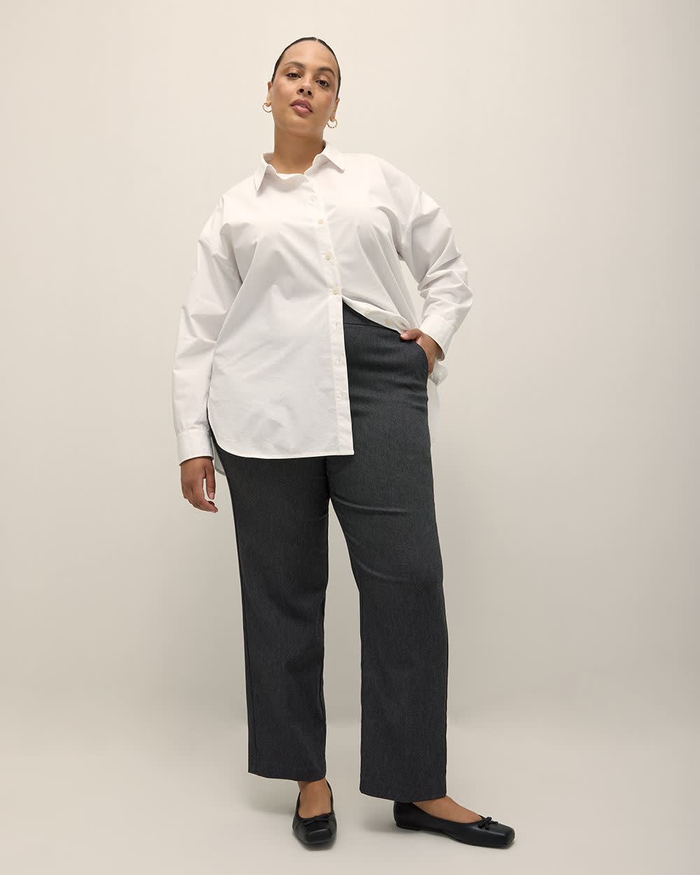 Gray Straight-Leg Savvy Pant - PENN. Essentials