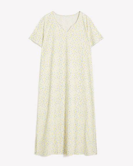 Chemise de nuit chinée longue à manches courtes - ti Voglio