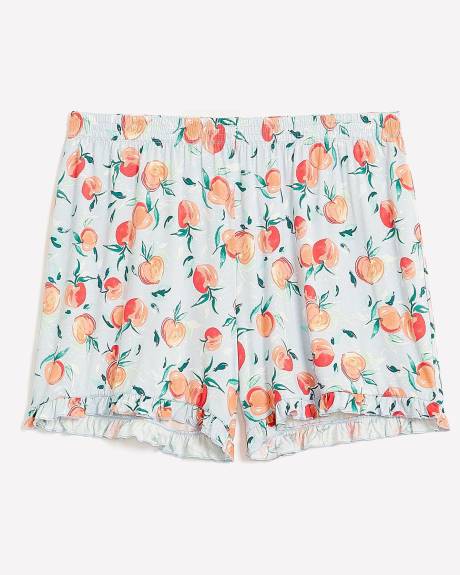 Short boxer à motif de fruits avec ourlet à franges, tissu responsable - ti VOGLIO