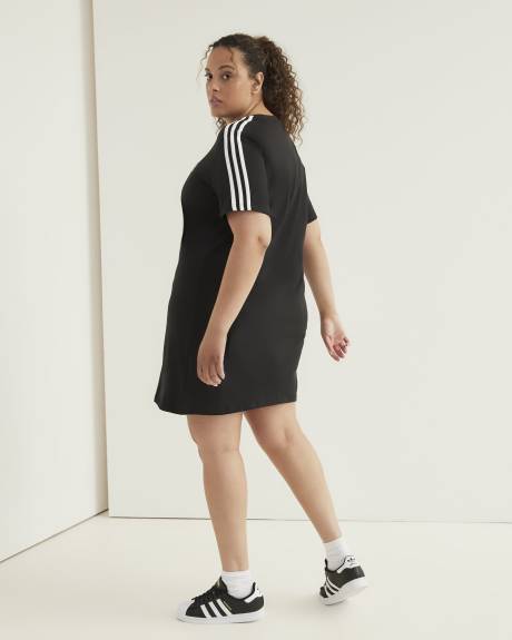 Black Cotton Boyfriend T-Shirt Dress - adidas