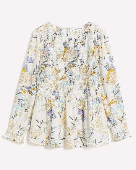 Responsible, Long-Sleeve Smocked Blouse - Addition Elle