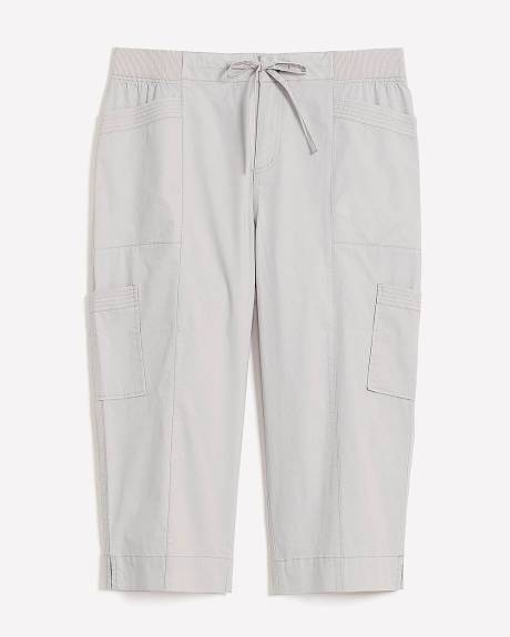 Cotton Capri with Ribbed Waistband