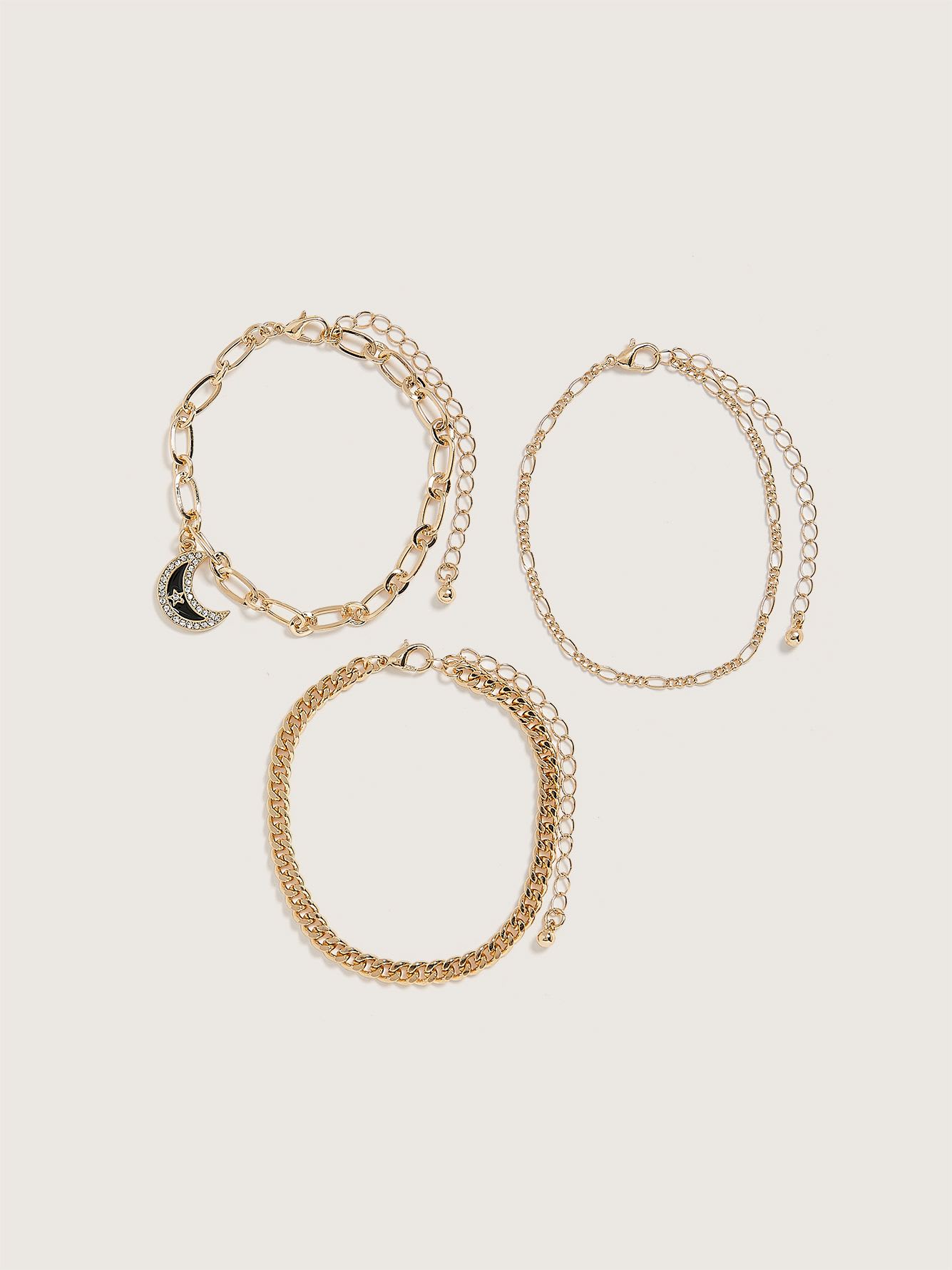 Celestial Charm Chain Bracelets, Set of 3 | Penningtons