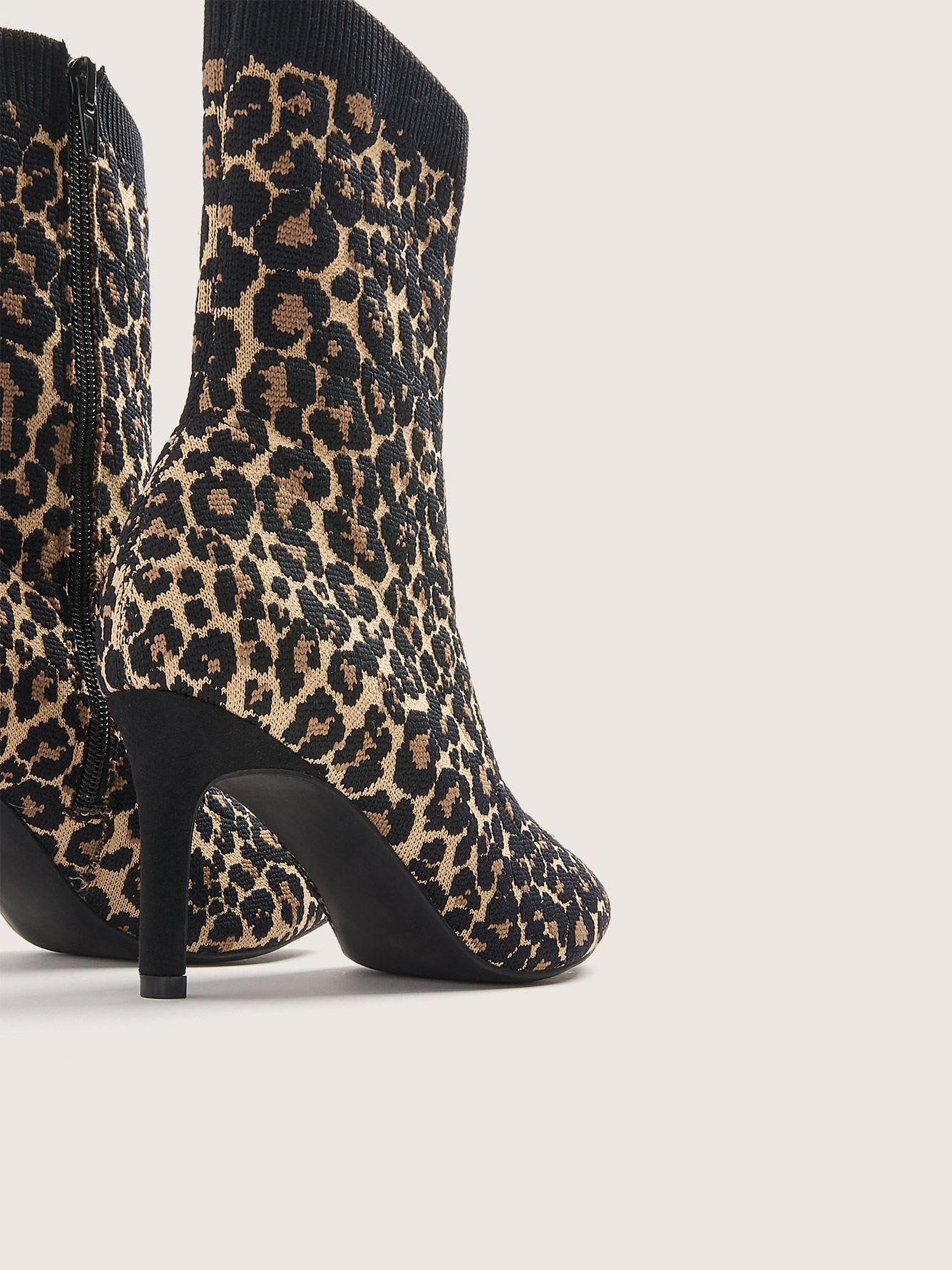 wide width leopard booties