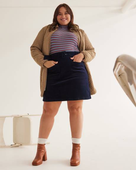Responsible, Corduroy Mini Skirt with Belt