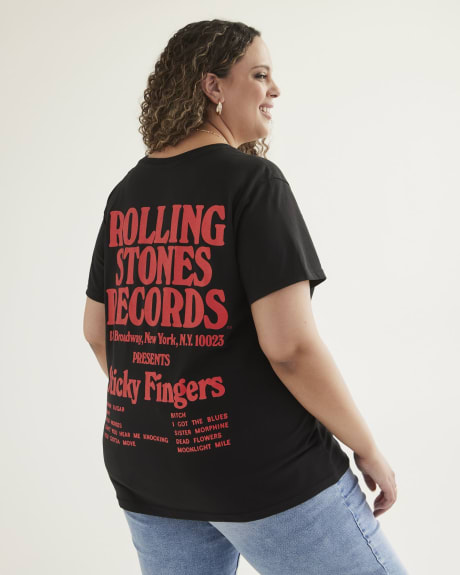 T-shirt à col rond avec imprimé The Rolling Stones