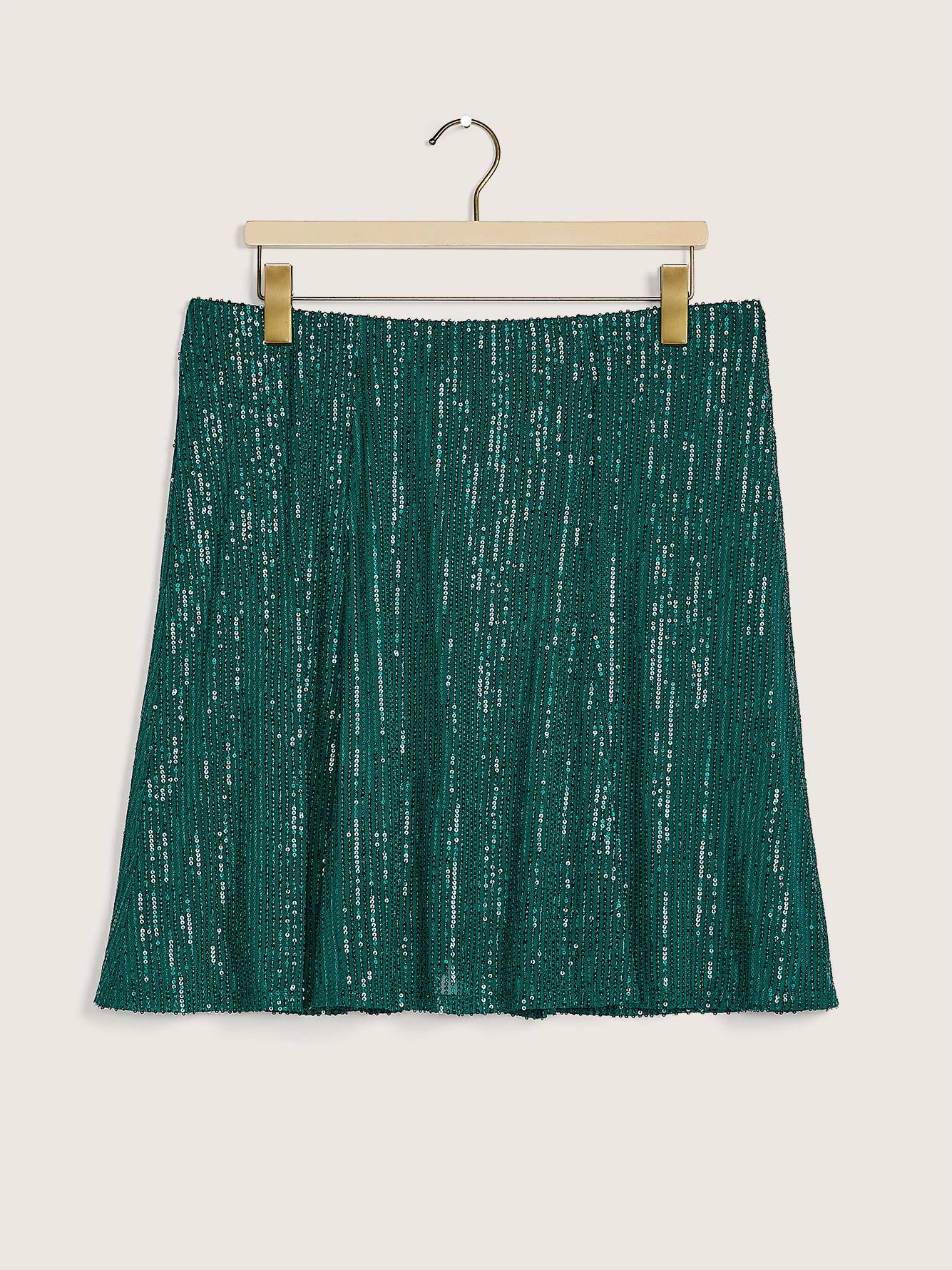 Pull-On Mini Sequins Skirt - Addition Elle