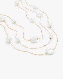 Three-Layer Short Necklace with Pearls