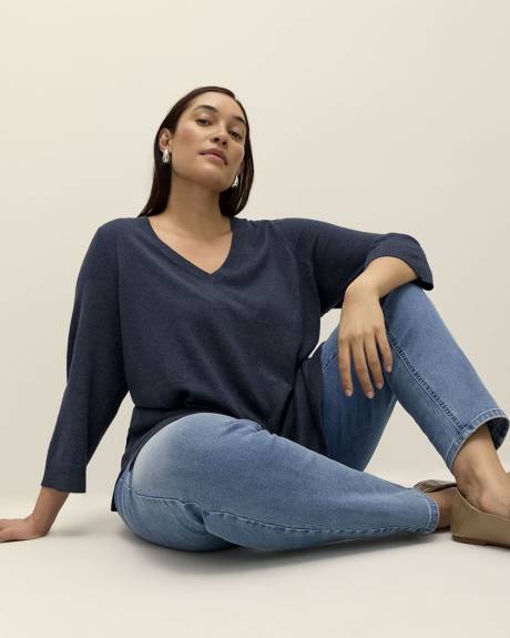 Responsible, V-Neck Cotton Sweater Tunic