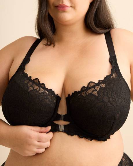 Unlined Underwire Lace Magnetic Front-Closure Bra - D&eacute;esse Collection