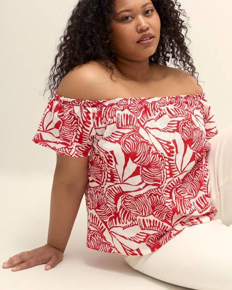 Off-Shoulder Top with Flutter Sleeves