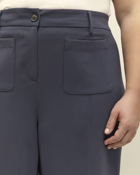 Pantalon de ville écourté à jambe large