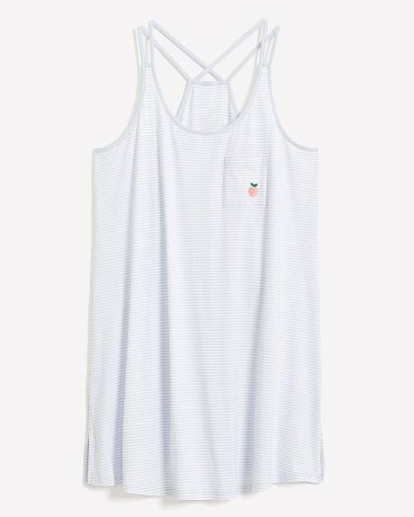 Striped Sleeveless Short Sleepshirt - ti Voglio