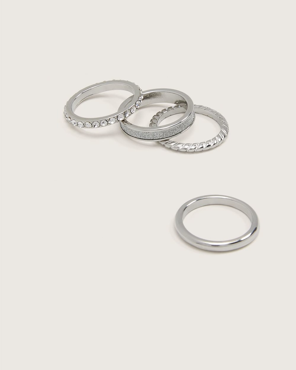 Assorted Rings With Glitter Paper, Set of 4