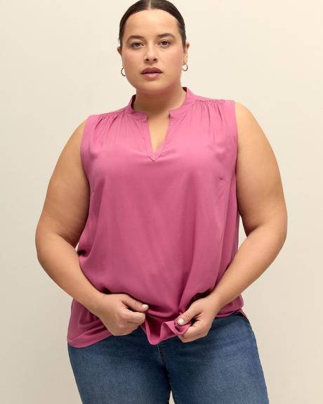 Blouse tunique sans manches, tissu responsable
