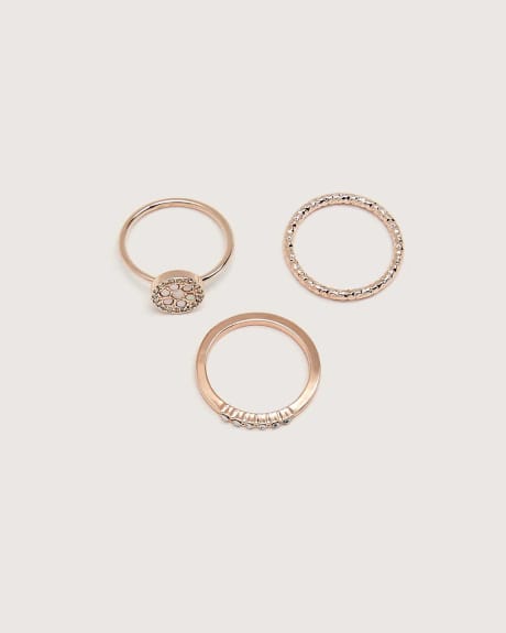 Rose Gold Mixed Rings, Set of 3 - In Every Story