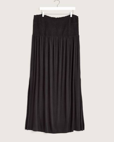 Robe cache-maillot maxi à smocks