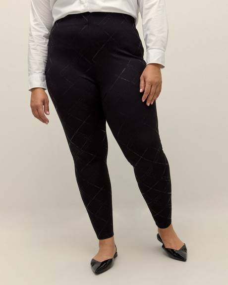 Responsible, Black Legging Plaid Foil Print - PENN. Essentials