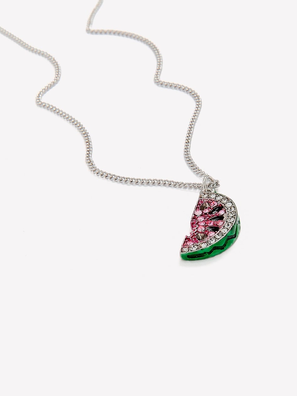 Chain Necklace with Watermelon Pendant
