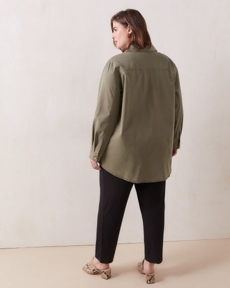 Solid Cotton Shirt Jacket - In Every Story