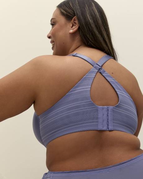 Soutien-gorge pigeonnant en maille rayée, avec armatures - Déesse Collection