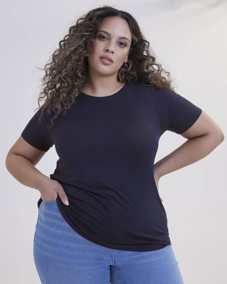 T-shirt à col rond, coupe moderne, tissu responsable - Addition Elle