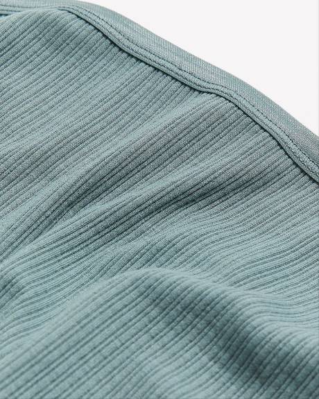 Culotte échancrée côtelée bleue avec élastique scintillant - ti Voglio